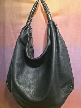 Kenneth Cole Leather Stud-Handle Hobo Bag